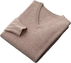 100% Merino Wool Sweaters for Men Jumpers Winter Stylish V-Neck Woolen Knitted Pullovers