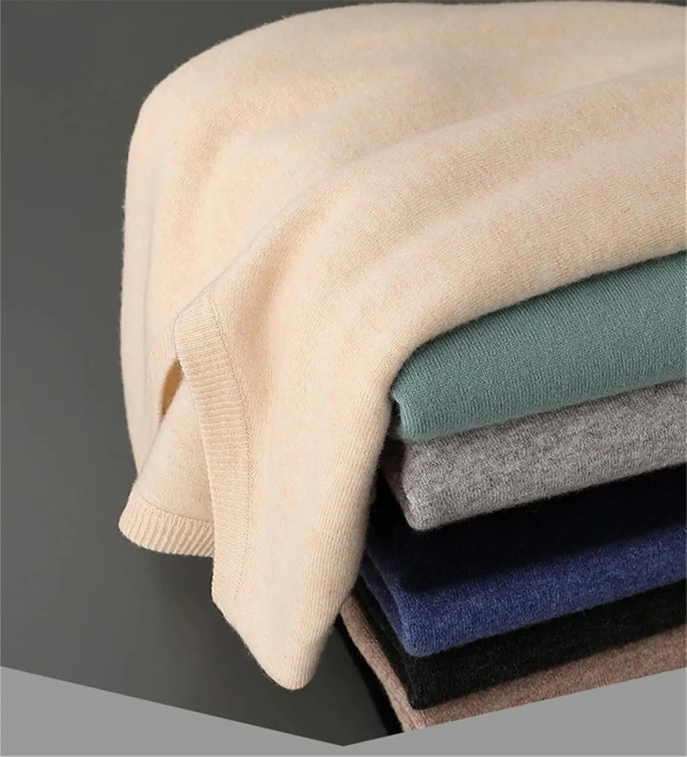 100% Merino Wool Sweaters for Men Jumpers Winter Stylish V-Neck Woolen Knitted Pullovers