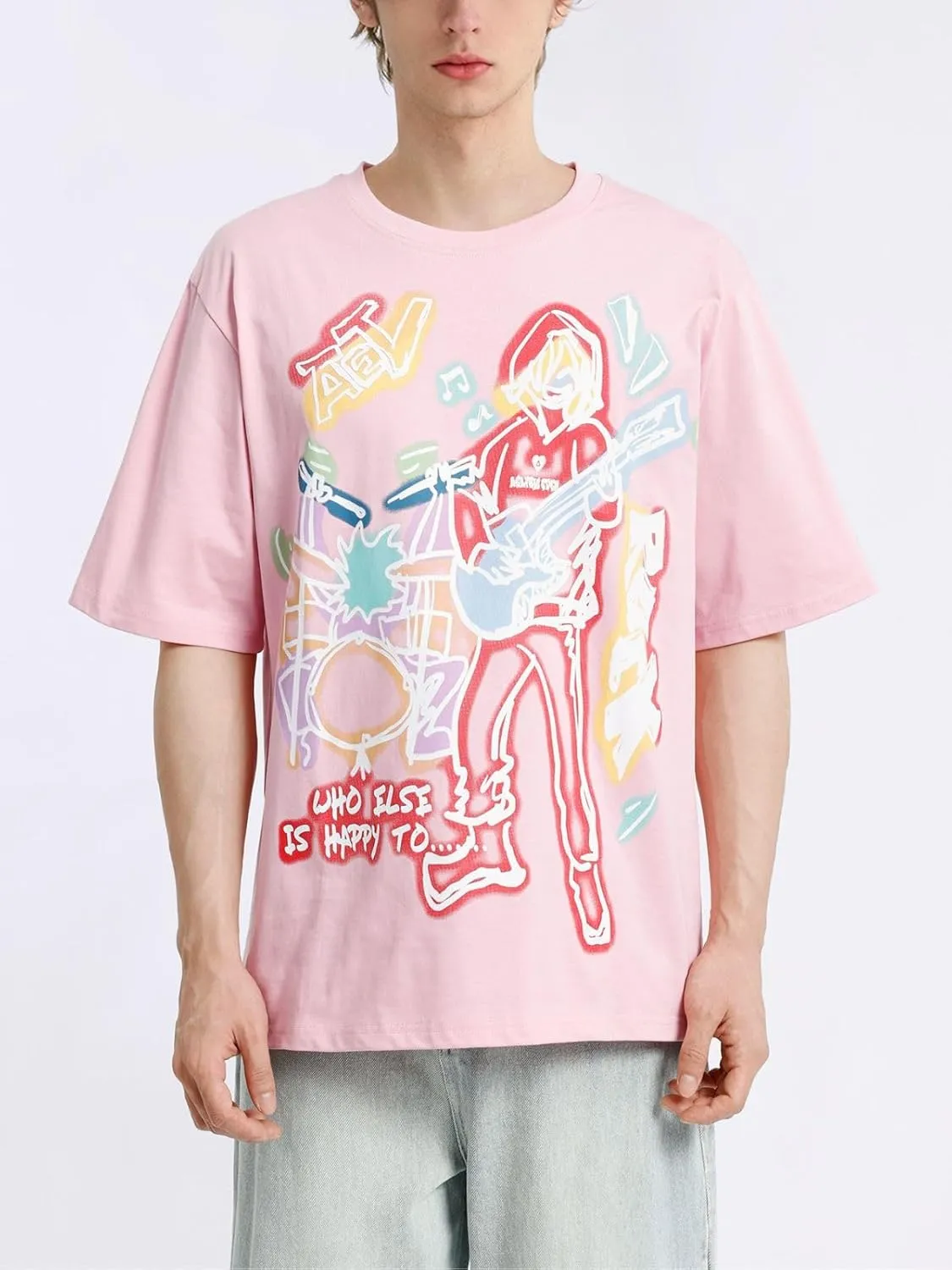Aelfric Eden Graphic Tees Men Y2k Oversized T Shirts Women Hip Hop Character Vintage Tees Unisex Summer Tops