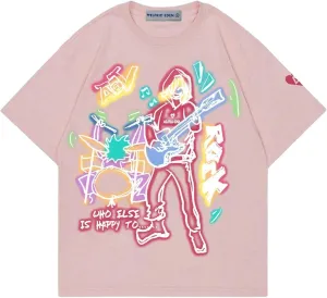 Aelfric Eden Graphic Tees Men Y2k Oversized T Shirts Women Hip Hop Character Vintage Tees Unisex Summer Tops