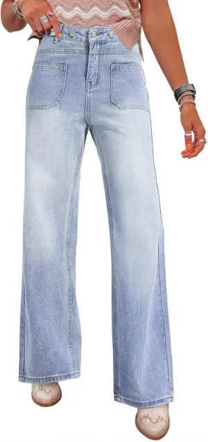 Allimy Womens Jeans High Waisted Straight Leg Baggy Boyfriend Jeans for Women Trendy 2025 Cargo Pants