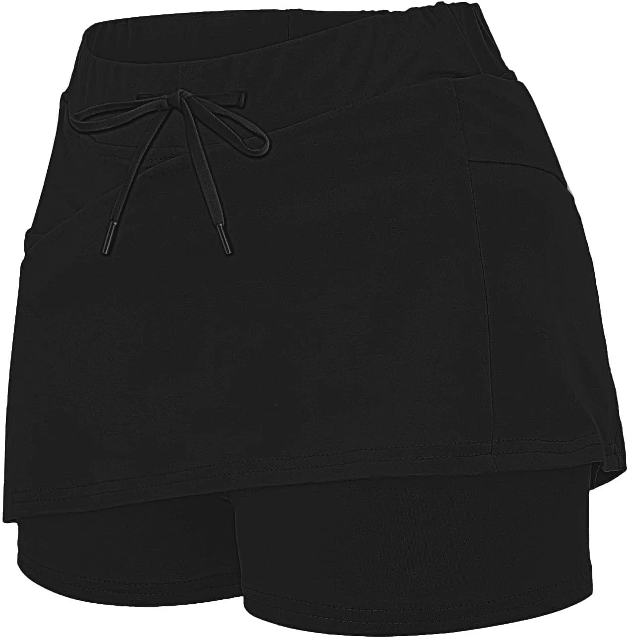 Athletic Skirts for Women Summer Loose Trendy Drawstring Solid Sports Tennis Skirts Built-in Shorts Plus Size, S-5XL