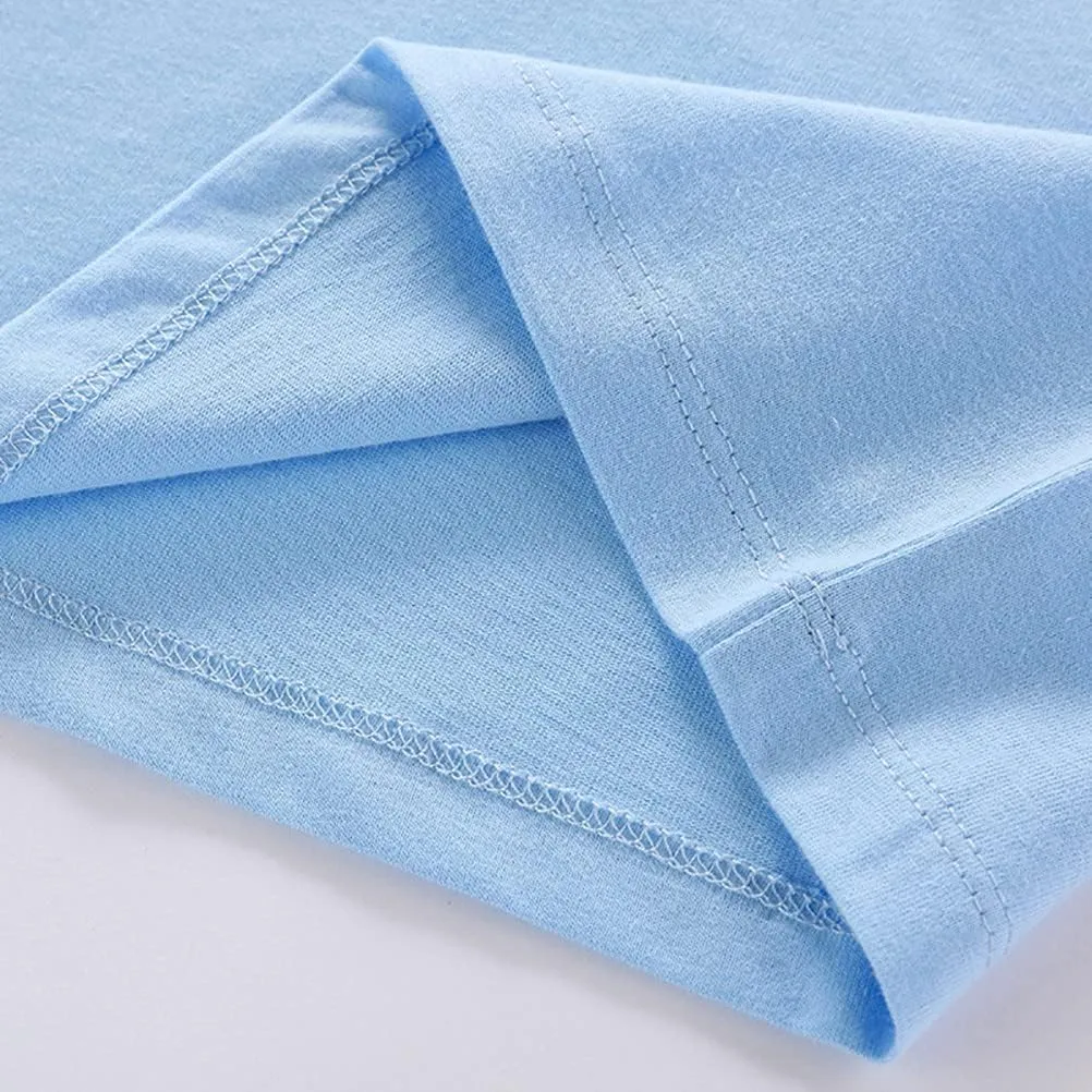 Baby Toddler Solid Color Short Sleeve T-Shirts for Boys Girls Summer Basic Cotton Crewneck Tee Shirt Tops