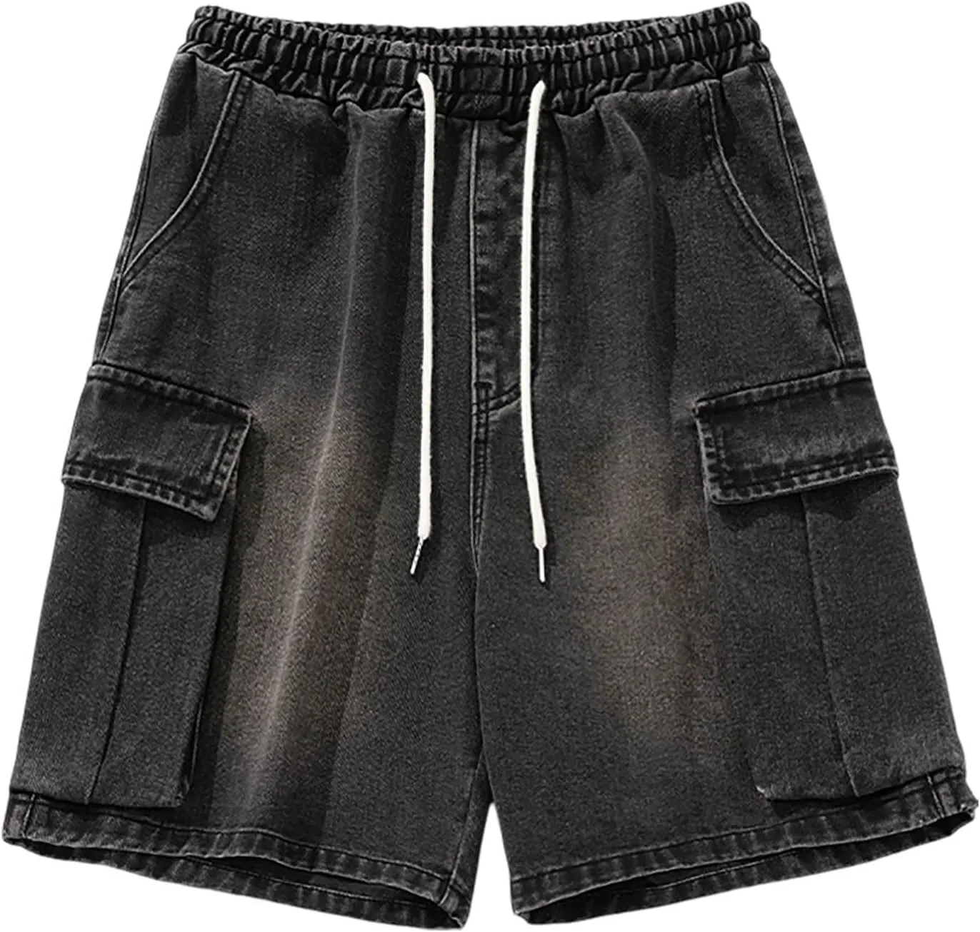 Baggy Jean Shorts for Men Casual Summer Loose Fit Hip Hop Long Denim Shorts Streetwear Clothes