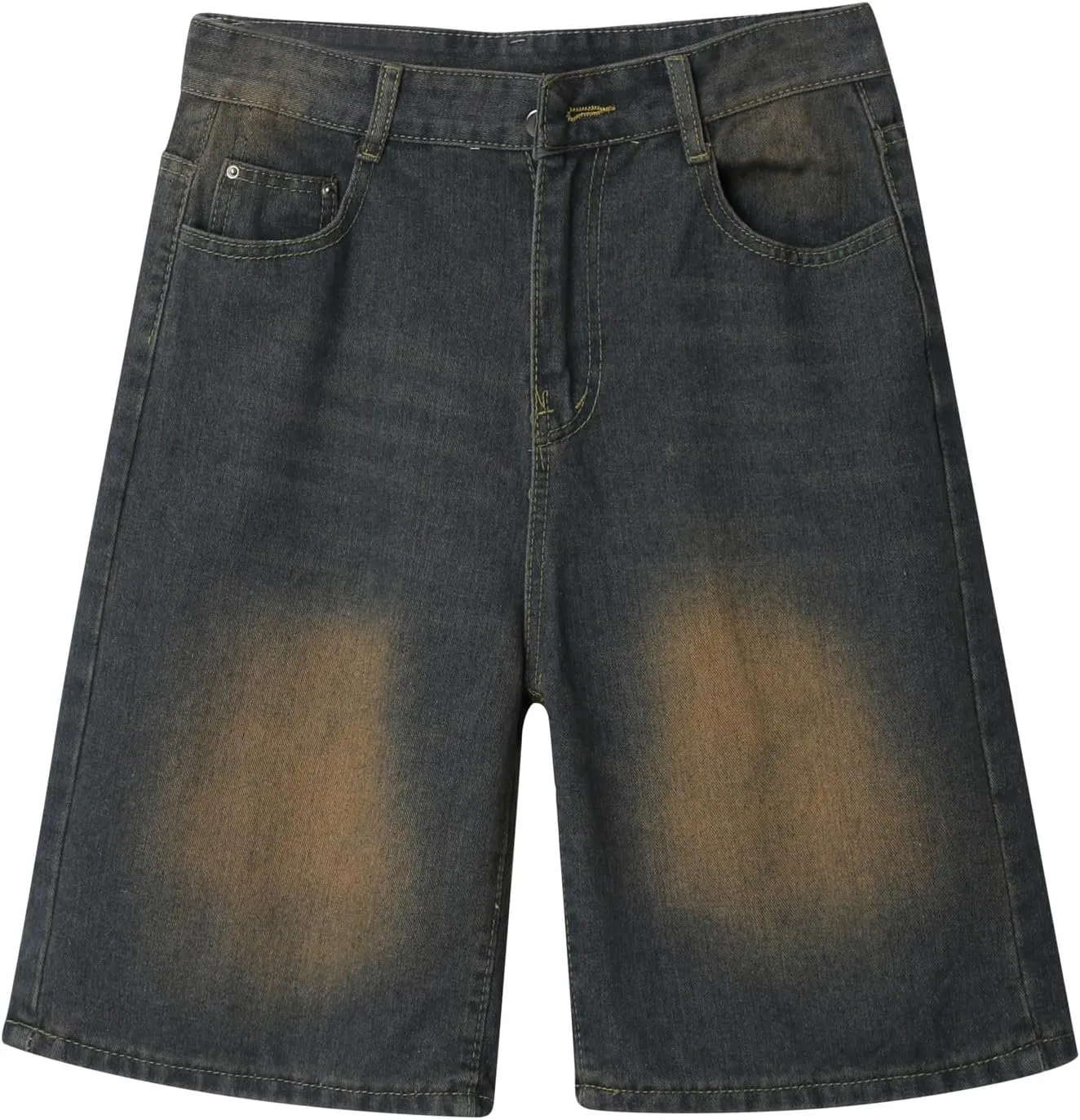 Baggy Jean Shorts for Men Jorts Casual Loose Fit Long Denim Shorts Wide Leg Y2K Hip Hop Streetwear Clothes