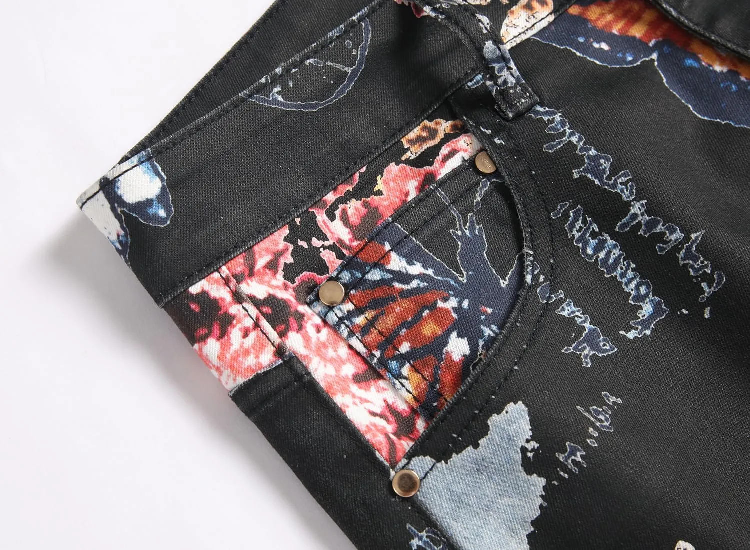 Baylvn Men's Casual Printed Slim Fit Jeans Skinny Denim Pants
