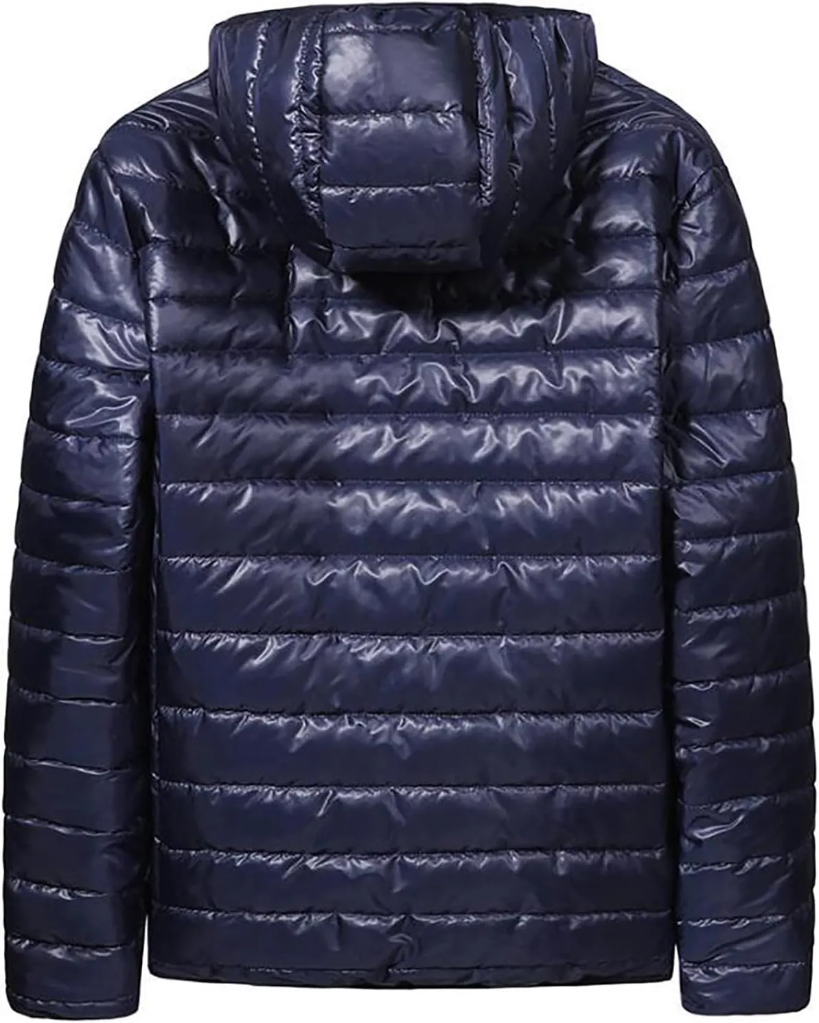 BIFUTON Men's Lightweight Puffer Down Jackets Detachable Zipper Hoodies Winter Coat Cotton Padded Coat for Travel Ski Jackets