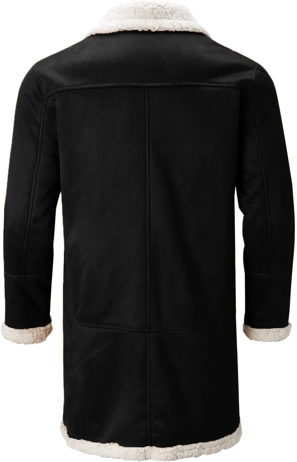 BIFUTON Winter Coats for Men,Men's Shearling Leather Coat Faux Suede Sherpa Lined Winter Thicken Warm Hooded Sheepskin Jacket
