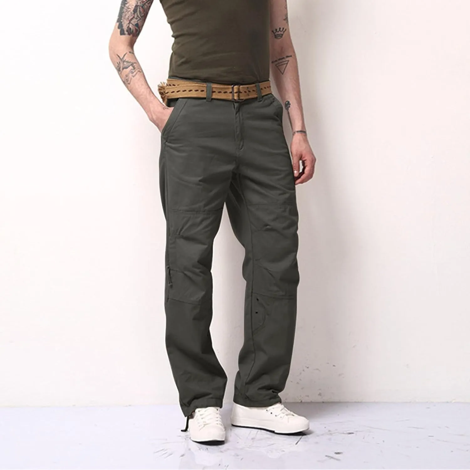 Big and Tall Cargo Pants for Men Mens Olive Green Pants Men Pants Baggy Mens Cargo Pants Basics Mens Business Casual
