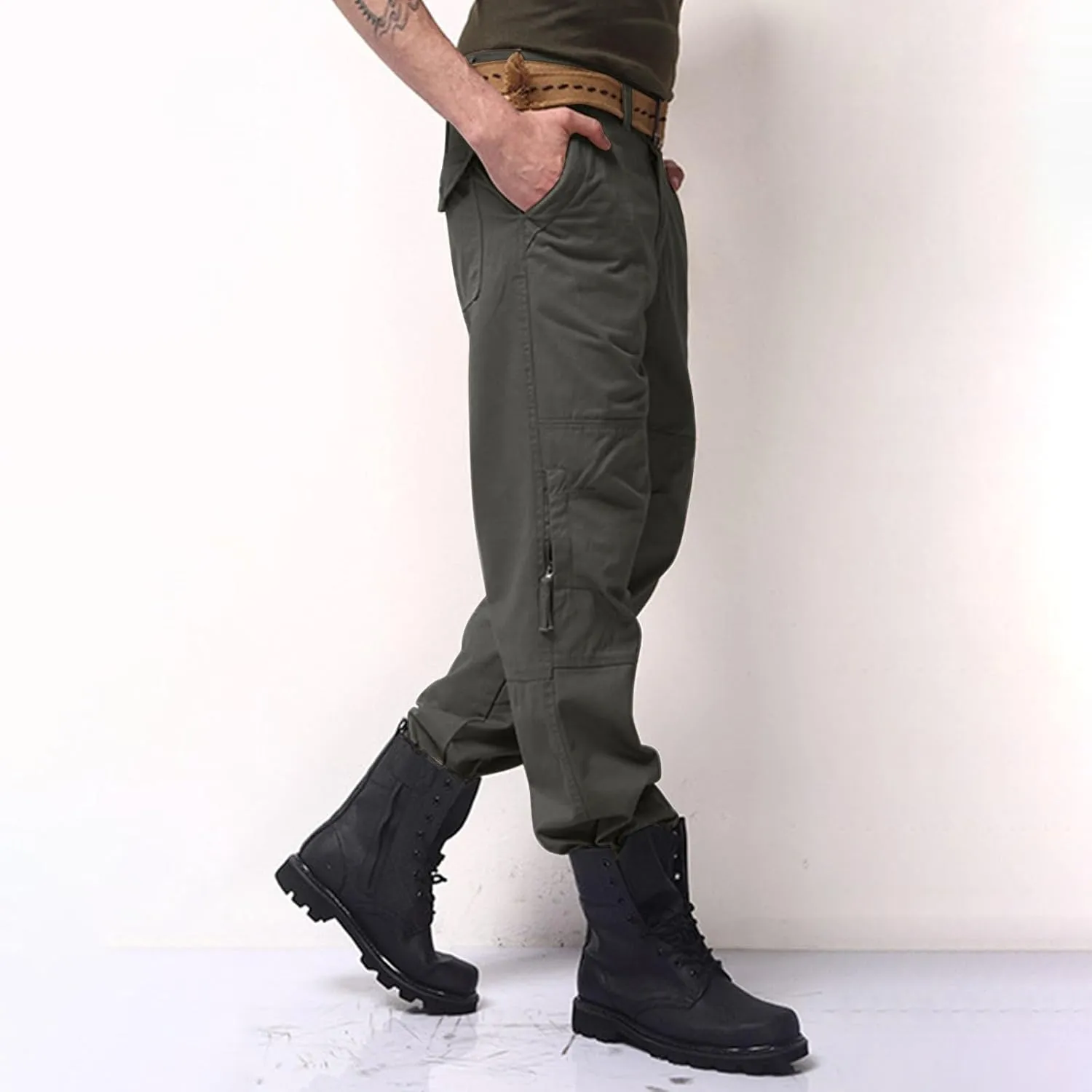 Big and Tall Cargo Pants for Men Mens Olive Green Pants Men Pants Baggy Mens Cargo Pants Basics Mens Business Casual