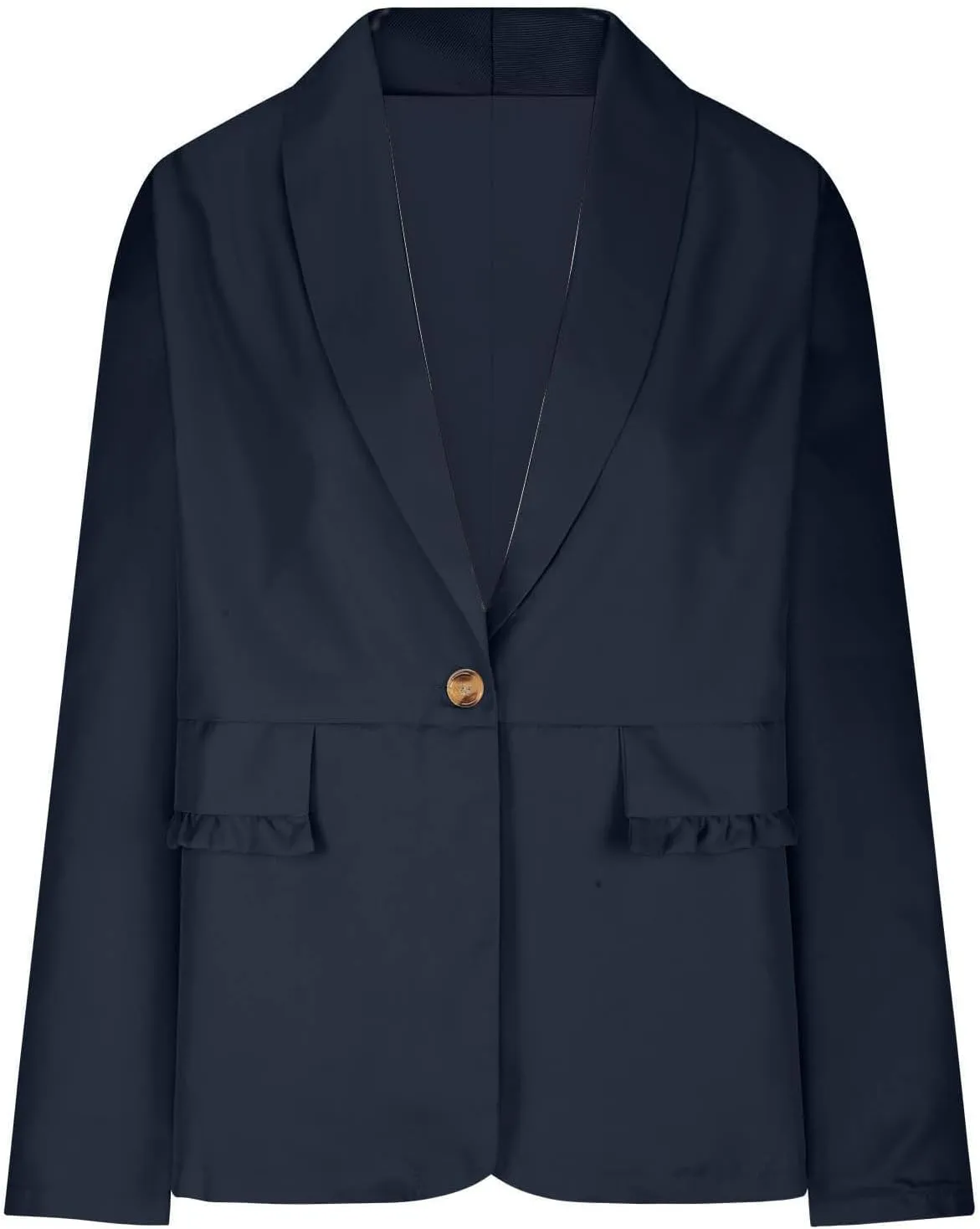 Blazers for Women Casual Long Sleeve One Button Open Front Jacket Business Slim Fit Solid Color Office Suit Jackets