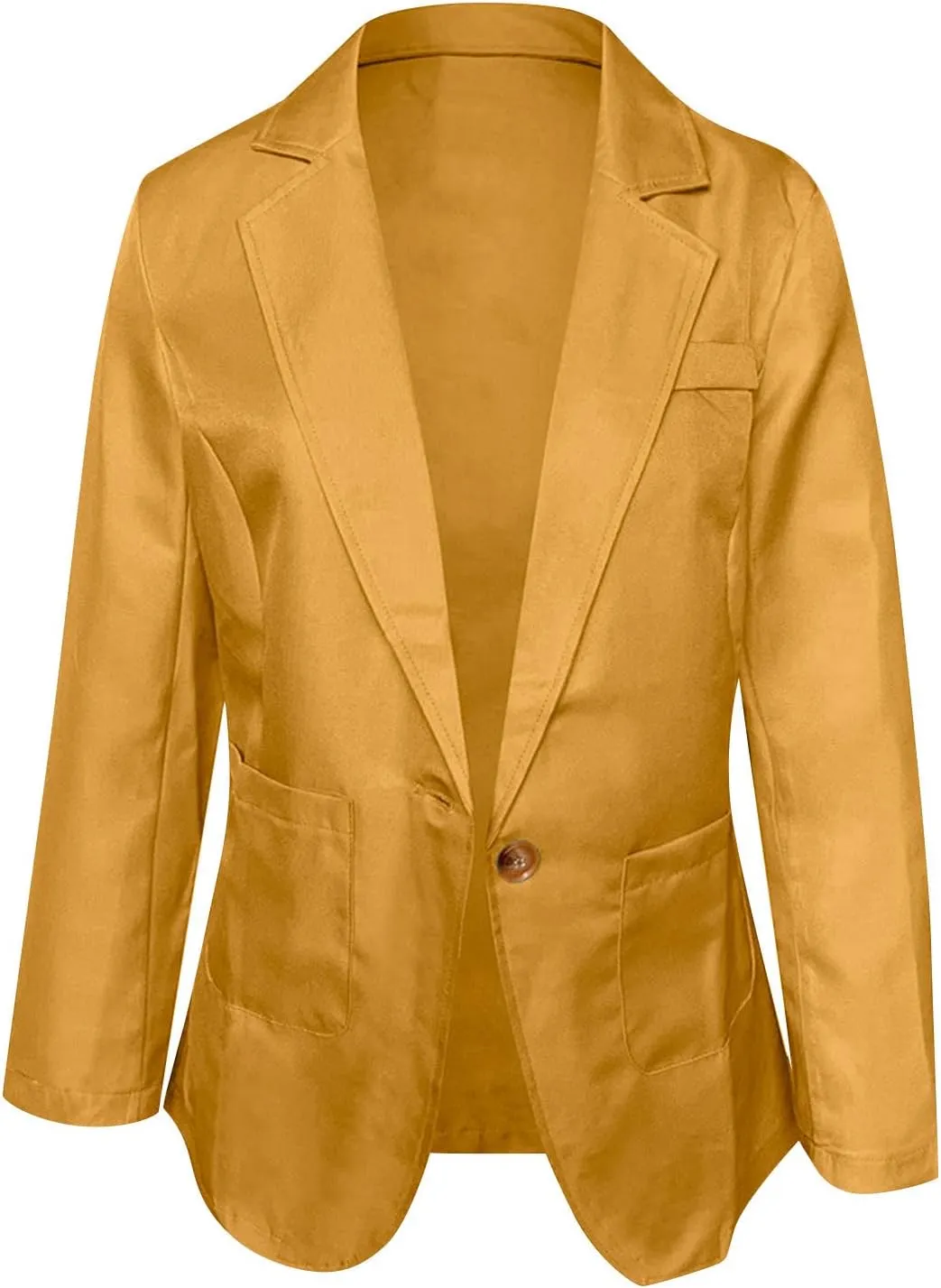 Business Casual Blazer for Women Lightweight Open Front Button Suit Jacket Long Sleeve Lapel Work Office Blazer Tops