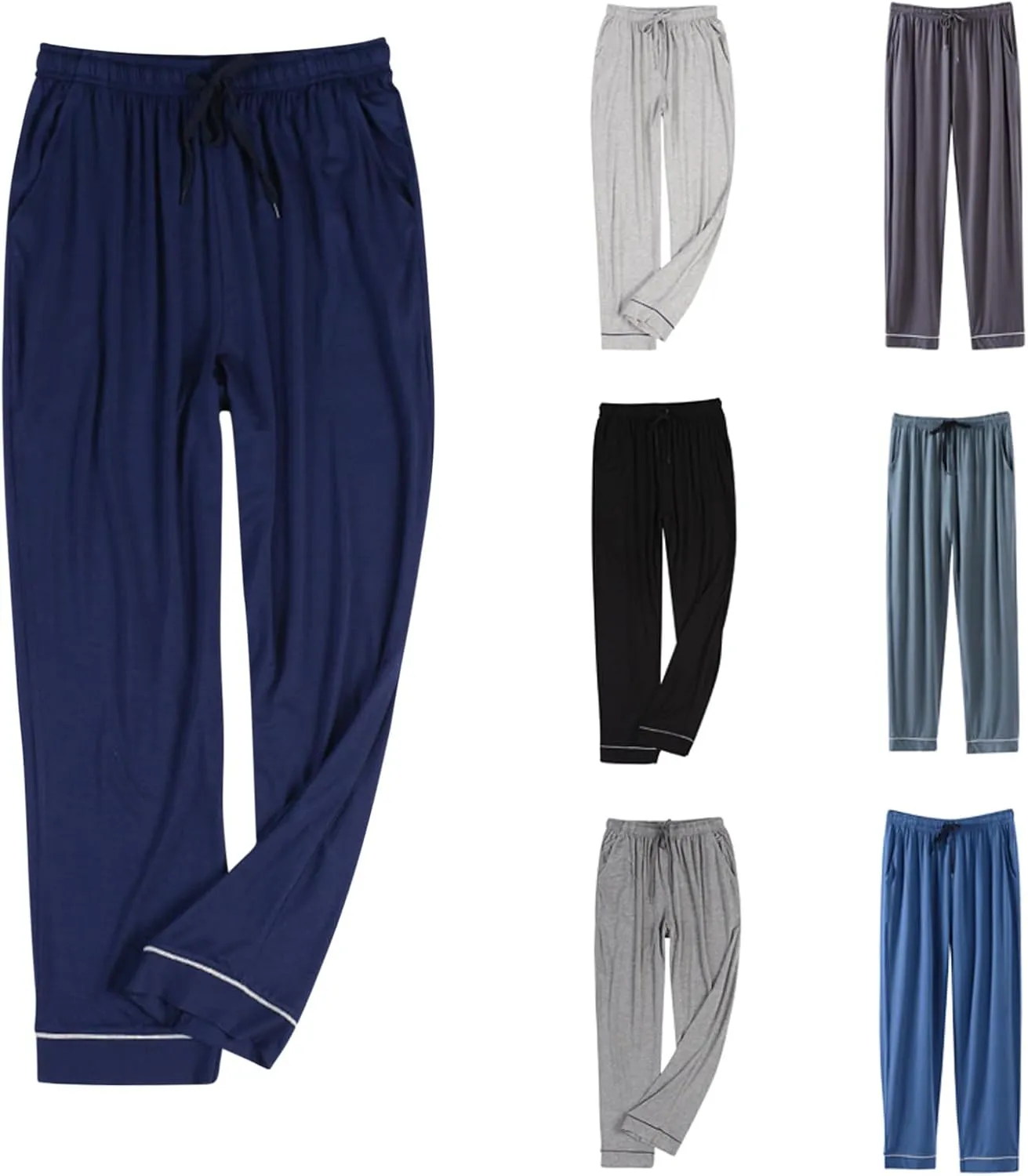 Cambkatl Men's Comfy Pajama Pants Loose Drawstring Lounge Pants Soft Modal Sleepwear Bottom with Pockets