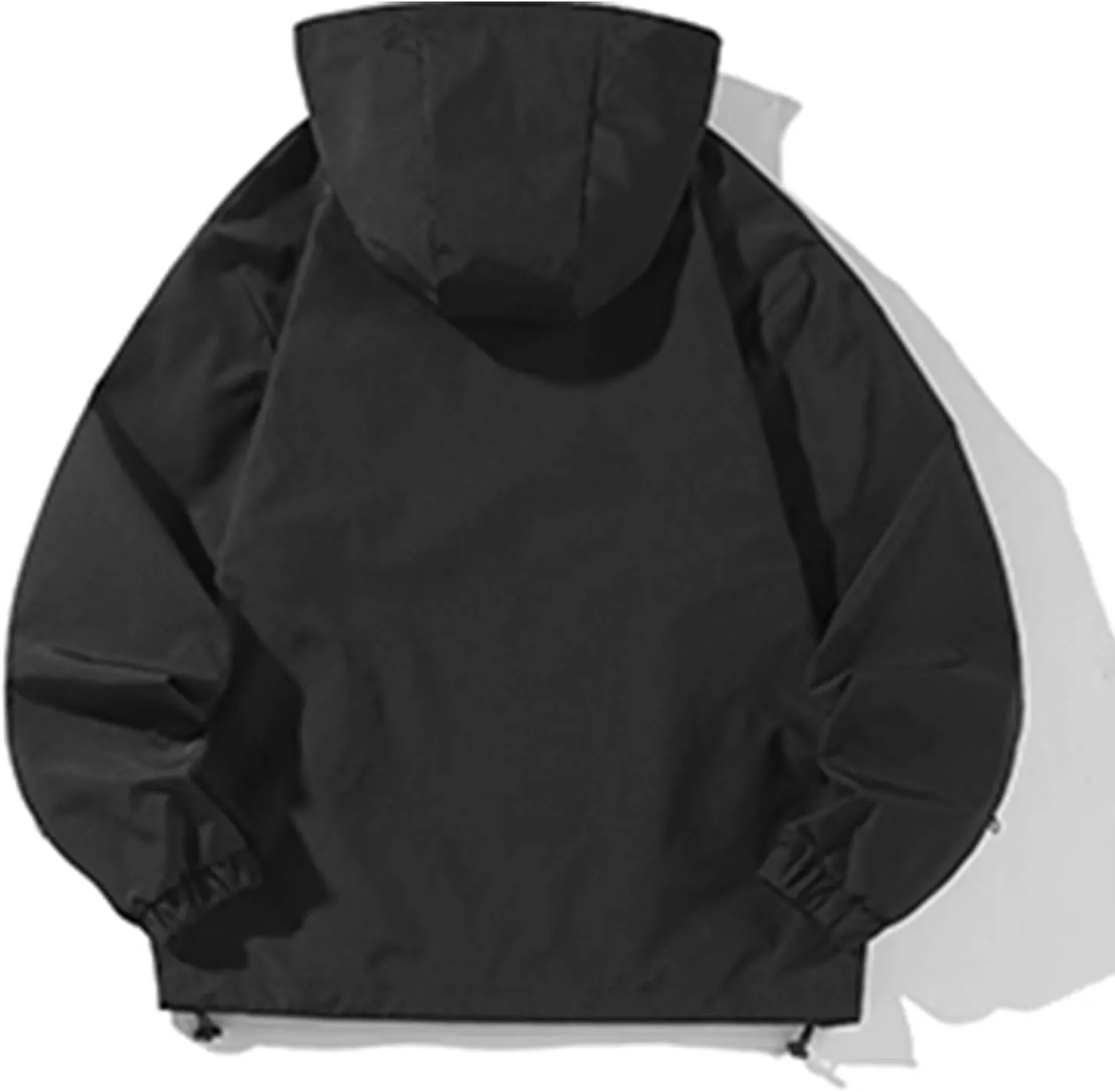Cambkatl Men's Lightweight Windbreaker Jacket Loose Fit Outdoor Long Sleeve Full Zip Hoodies for Running Cycling Hiking Golf