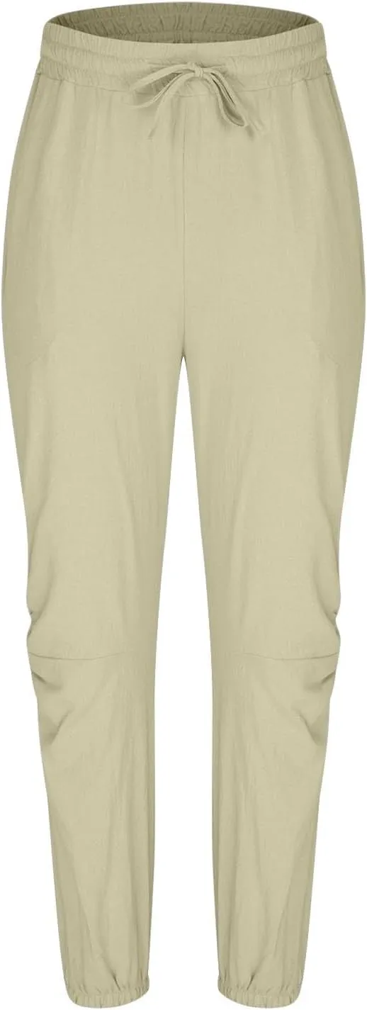 Cambkatl Men's Loose Summer Linen Harem Pants Lightweight Drawstring Casual Elastic Waist Beach Yoga Trousers with Pockets