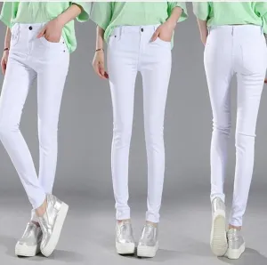 Candy-Colored Jeans Girls Stretch Jeans Women's Candy Pencil Pants Women Trousers Stretch Trousers for Women Skinny Ladies Jeans