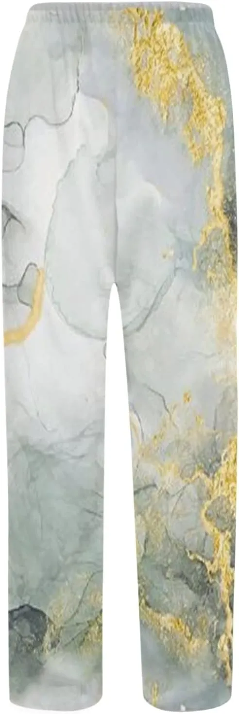 Capris Cotton Linen for Women Pant Summer Beach Pant Casual Loose Outdoor Lightweight Trousers Graphic Print Pant