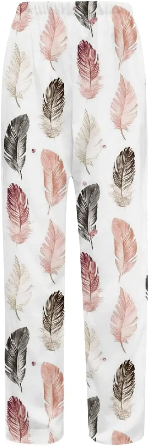 Capris Cotton Linen for Women Pant Summer Beach Pant Casual Loose Outdoor Lightweight Trousers Graphic Print Pant