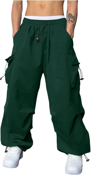 Cargo Pants for Men Casual Lightweight Drawstring Waist Pant Outdoor Pants with Multiple Pockets