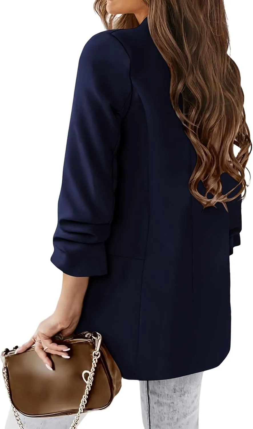 Casual Blazers for Women Trendy Lapel Open Front Long Sleeve Suit Jackets Business Dressy Work Office Long Blazers