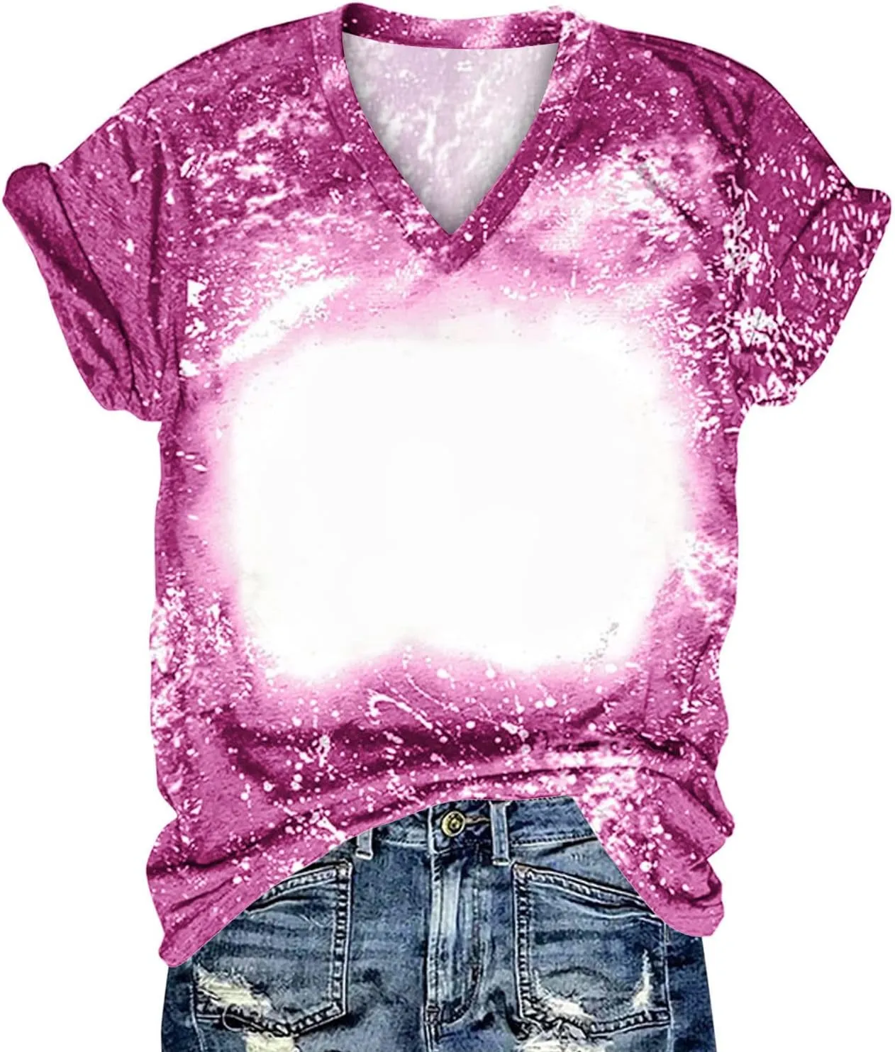 Ceboyel Womens Bleached Sublimation Blank Shirts Short Sleeve Graphic Tees Tops Casual Blouses Funny Summer Outfits Clothes