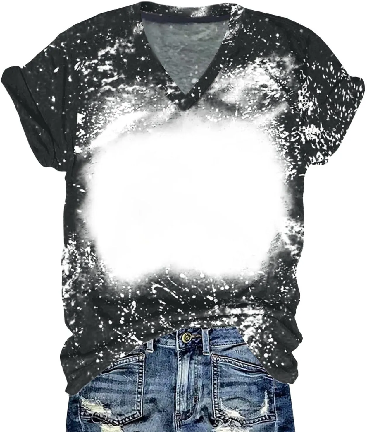 Ceboyel Womens Bleached Sublimation Blank Shirts Short Sleeve Graphic Tees Tops Casual Blouses Funny Summer Outfits Clothes