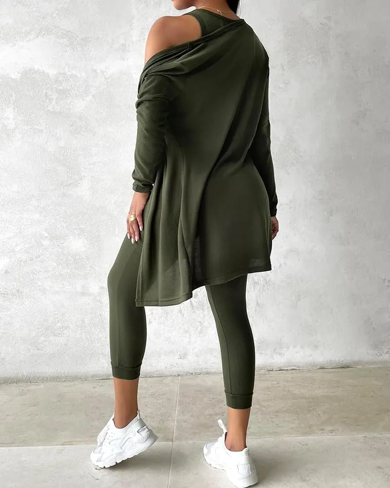 ChicMe Women's 3 Piece Outfits Casual Tops and Pants Lounge Sets Tracksuits Cozy Pajamas