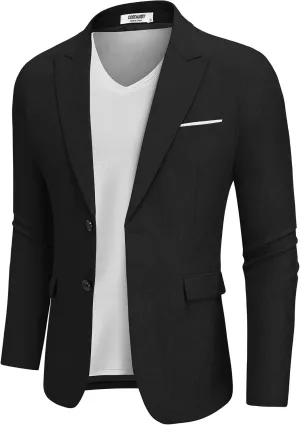COOFANDY Mens Blazer Casual Two Buttons Sport Coat Slim Fit Lightweight Suit Jackets