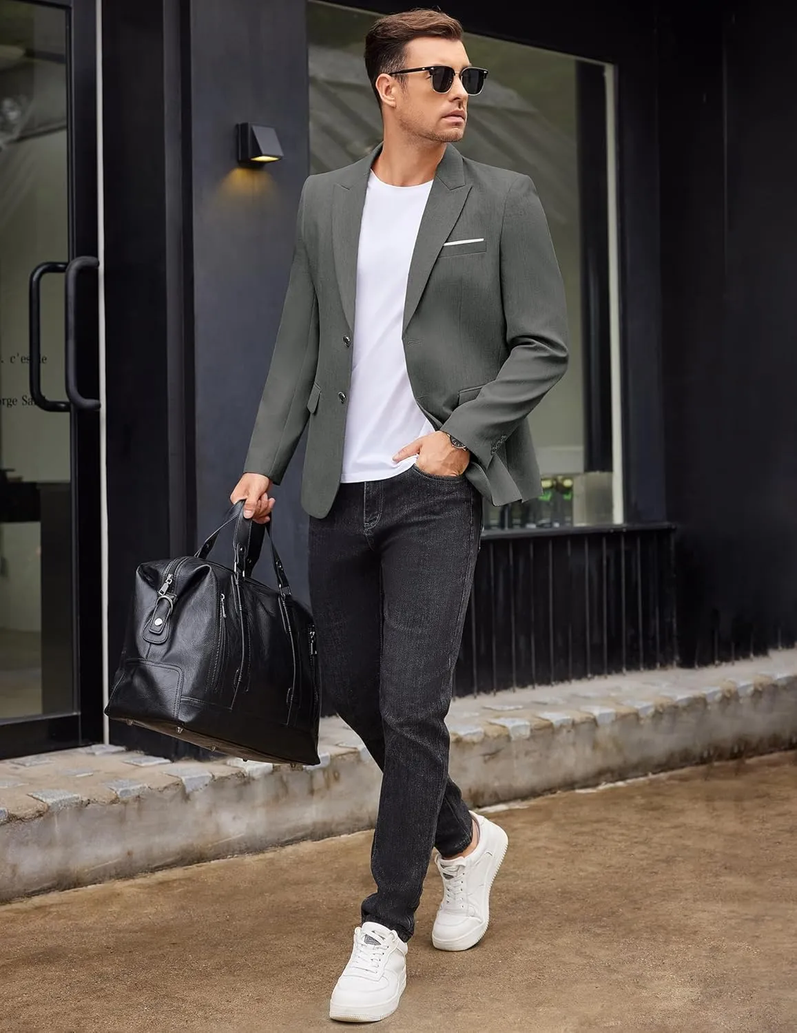 COOFANDY Mens Blazer Casual Two Buttons Sport Coat Slim Fit Lightweight Suit Jackets