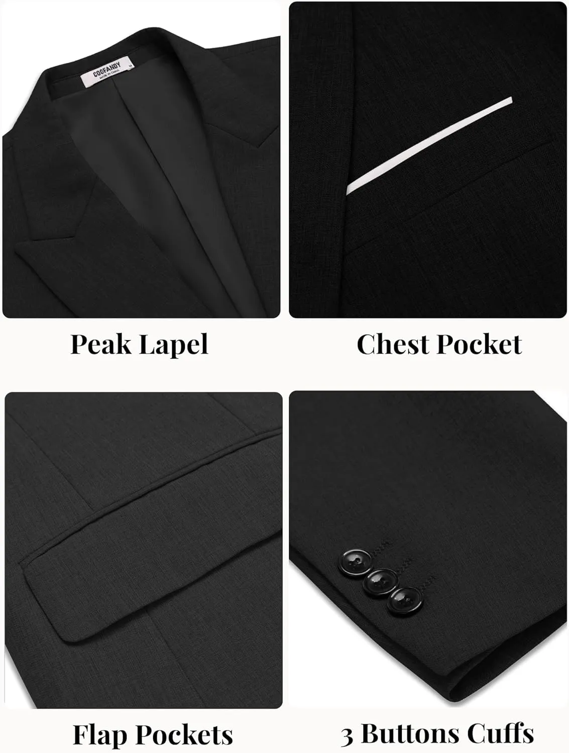 COOFANDY Mens Blazer Casual Two Buttons Sport Coat Slim Fit Lightweight Suit Jackets