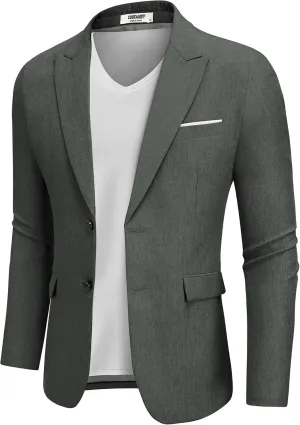COOFANDY Mens Blazer Casual Two Buttons Sport Coat Slim Fit Lightweight Suit Jackets
