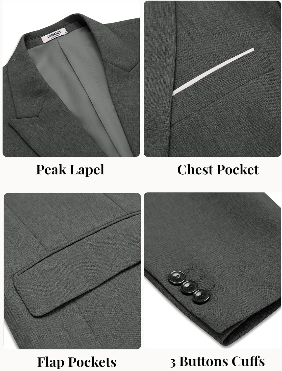 COOFANDY Mens Blazer Casual Two Buttons Sport Coat Slim Fit Lightweight Suit Jackets