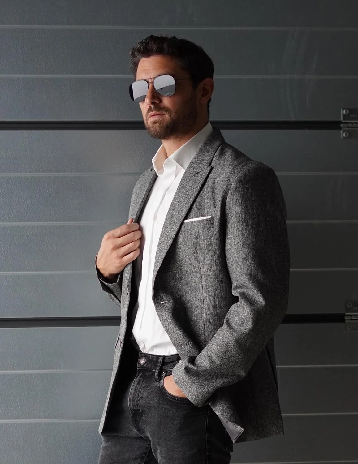 COOFANDY Mens Blazer Casual Two Buttons Sport Coat Slim Fit Lightweight Suit Jackets