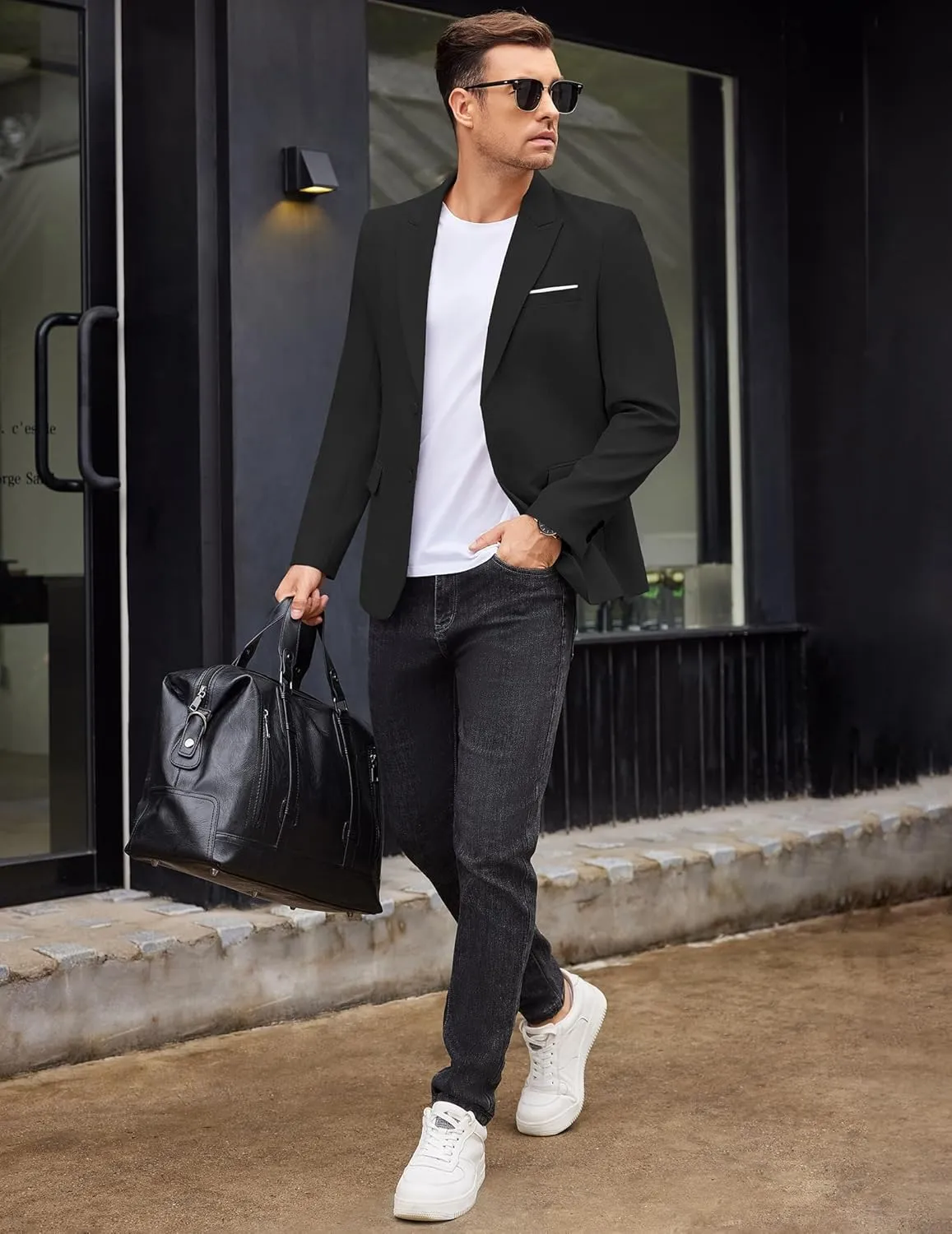 COOFANDY Mens Blazer Casual Two Buttons Sport Coat Slim Fit Lightweight Suit Jackets
