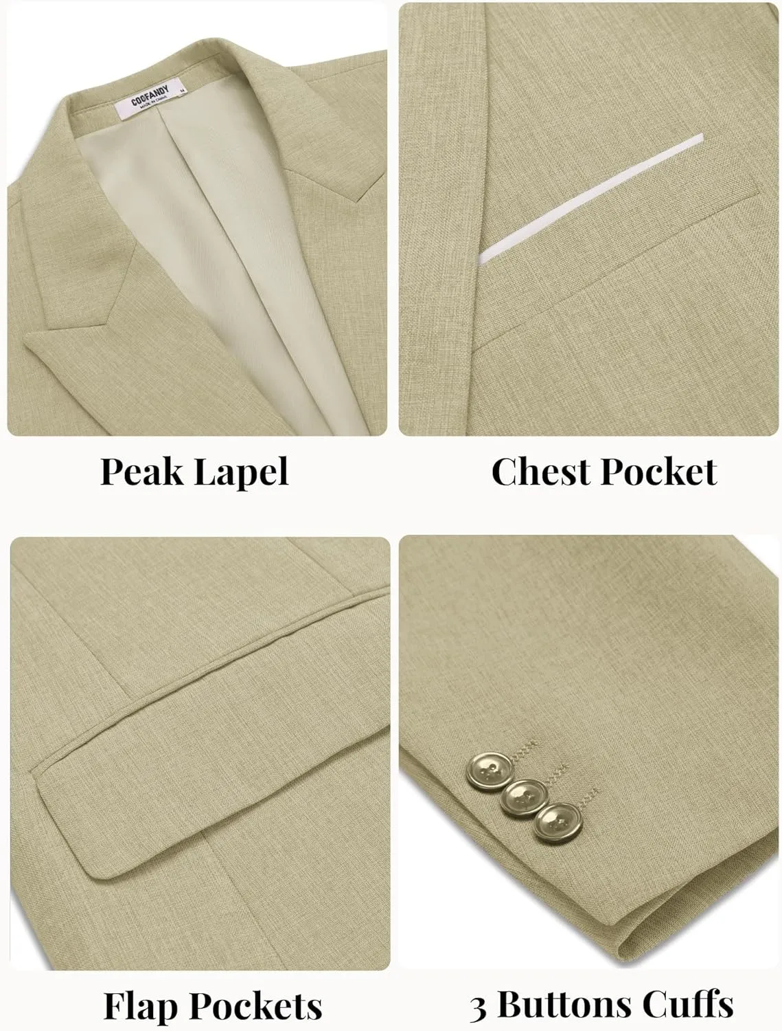 COOFANDY Mens Blazer Casual Two Buttons Sport Coat Slim Fit Lightweight Suit Jackets