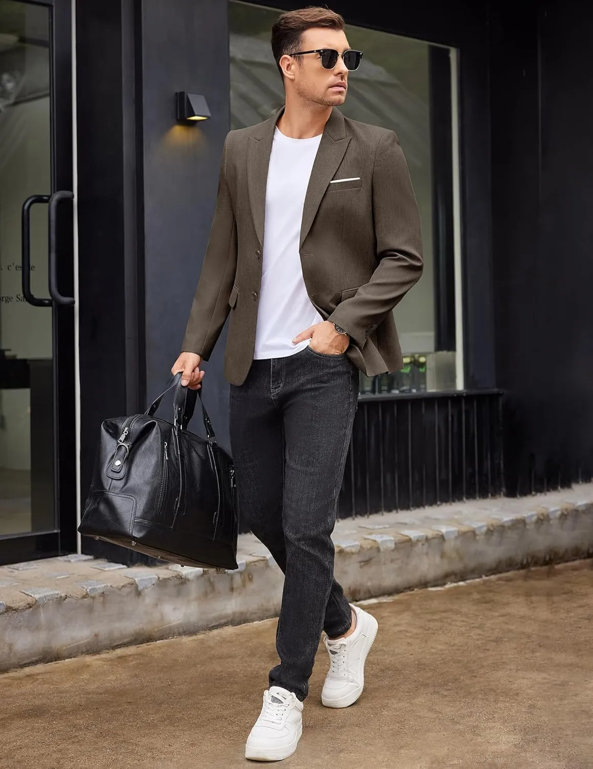 COOFANDY Mens Blazer Casual Two Buttons Sport Coat Slim Fit Lightweight Suit Jackets