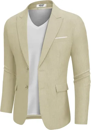 COOFANDY Mens Blazer Casual Two Buttons Sport Coat Slim Fit Lightweight Suit Jackets