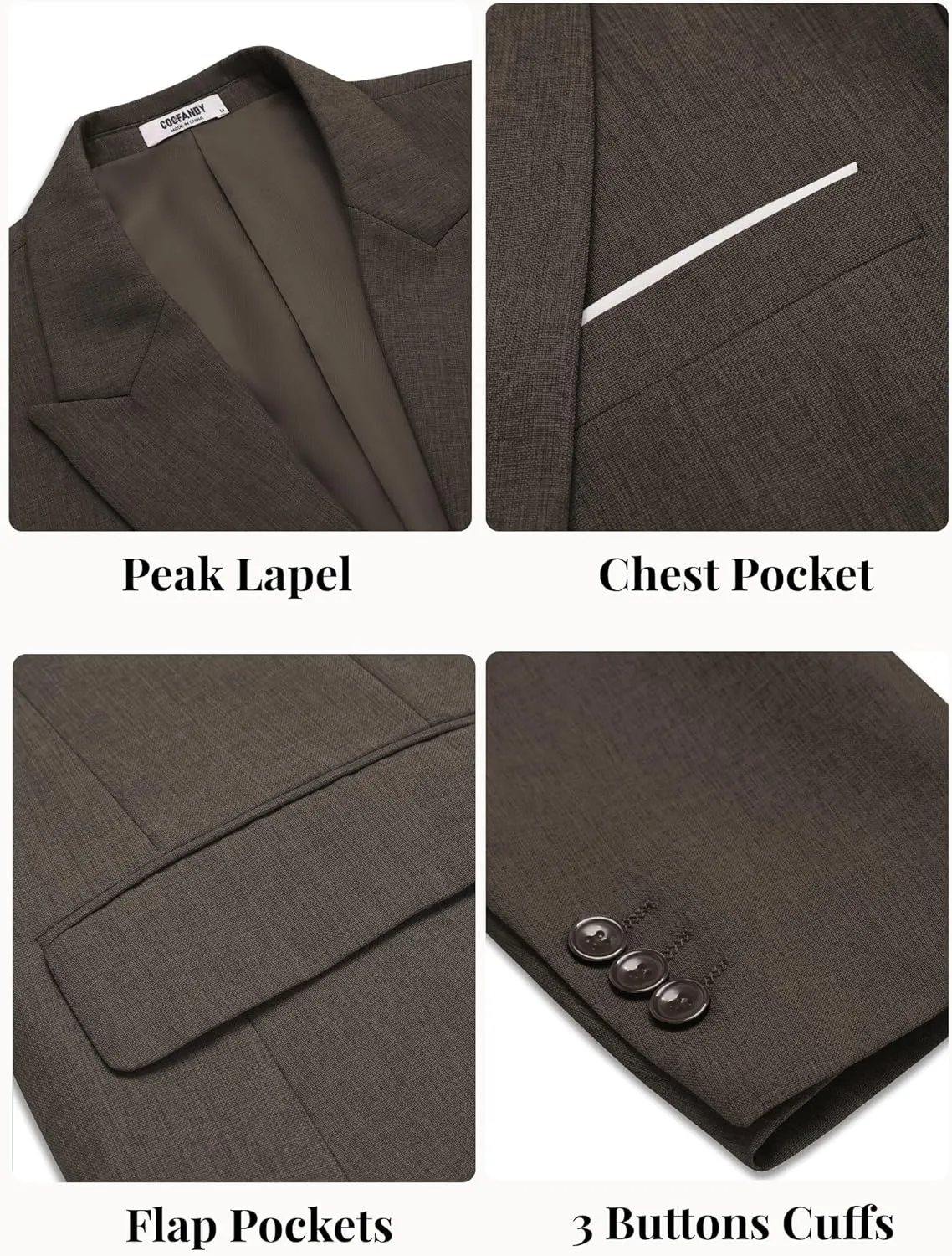 COOFANDY Mens Blazer Casual Two Buttons Sport Coat Slim Fit Lightweight Suit Jackets