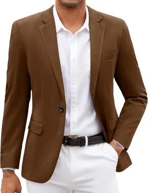 COOFANDY Mens Blazer Jacket One Button Casual Suit Jackets Stretch Knit Sport Coat