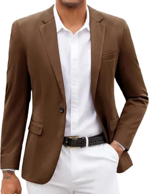 COOFANDY Mens Blazer Jacket One Button Casual Suit Jackets Stretch Knit Sport Coat