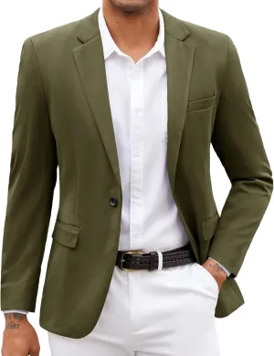 COOFANDY Mens Blazer Jacket One Button Casual Suit Jackets Stretch Knit Sport Coat