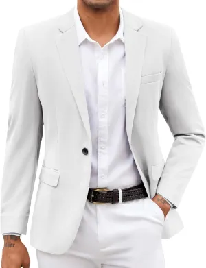 COOFANDY Mens Blazer Jacket One Button Casual Suit Jackets Stretch Knit Sport Coat