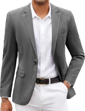 COOFANDY Mens Blazer Jacket One Button Casual Suit Jackets Stretch Knit Sport Coat