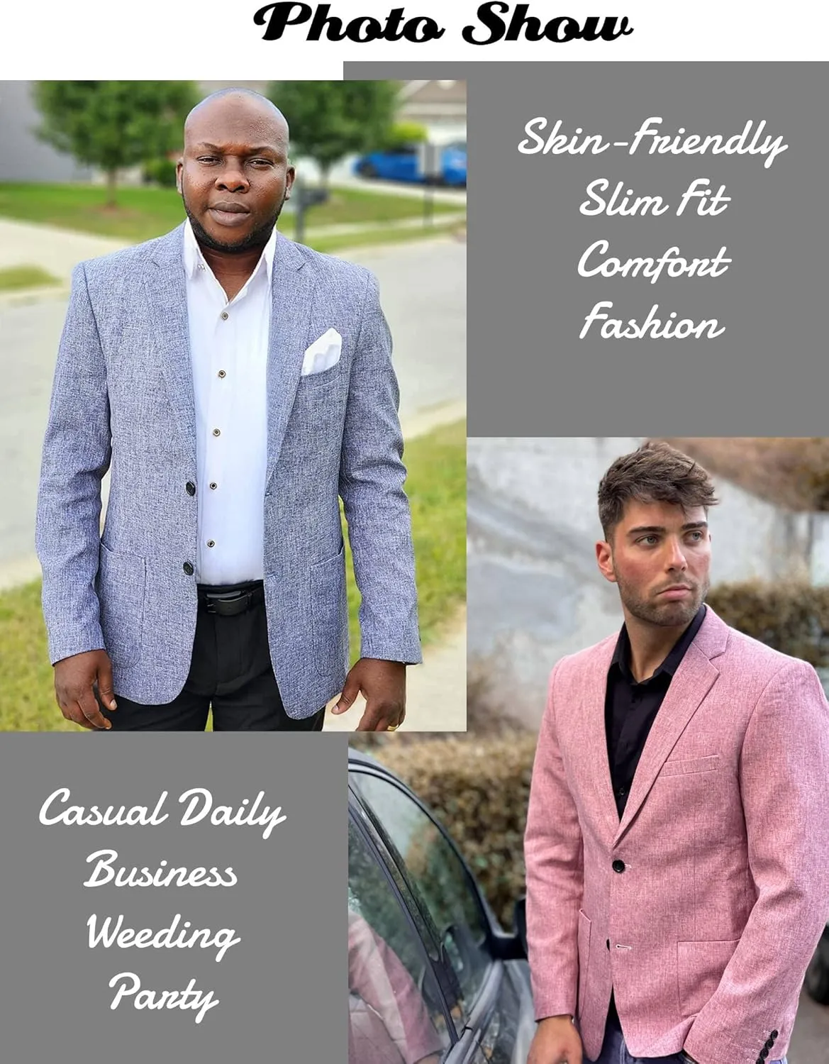 COOFANDY Mens Casual Blazer Sport Coat Lightweight Two Button Business Suit Jackets
