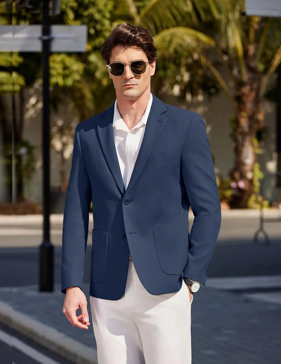 COOFANDY Mens Casual Knit Sport Coat Blazer Two Buttons Lightweight Suit Jackets