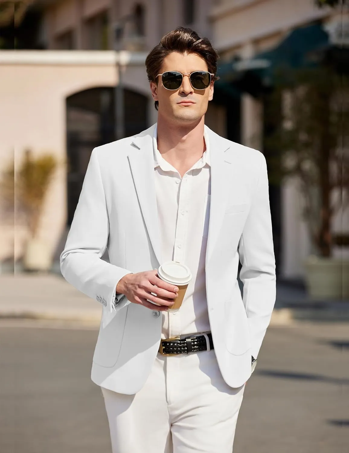 COOFANDY Mens Casual Knit Sport Coat Blazer Two Buttons Lightweight Suit Jackets