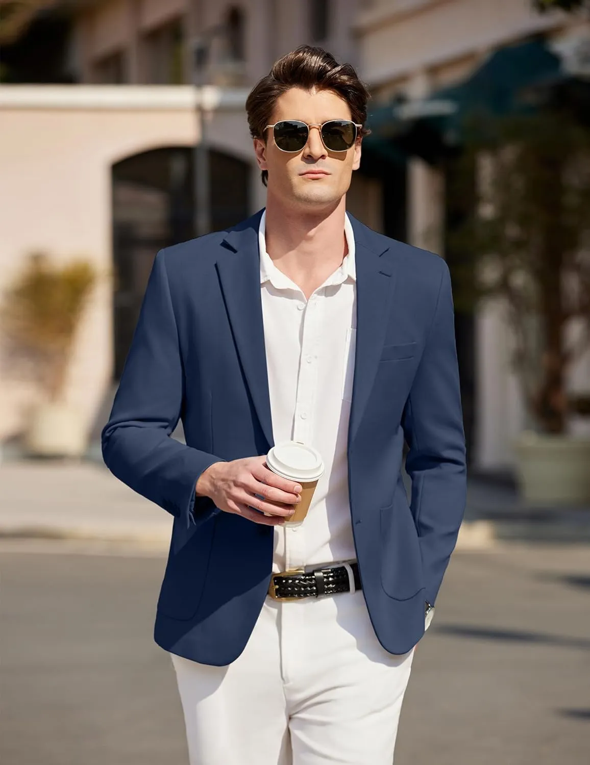 COOFANDY Mens Casual Knit Sport Coat Blazer Two Buttons Lightweight Suit Jackets