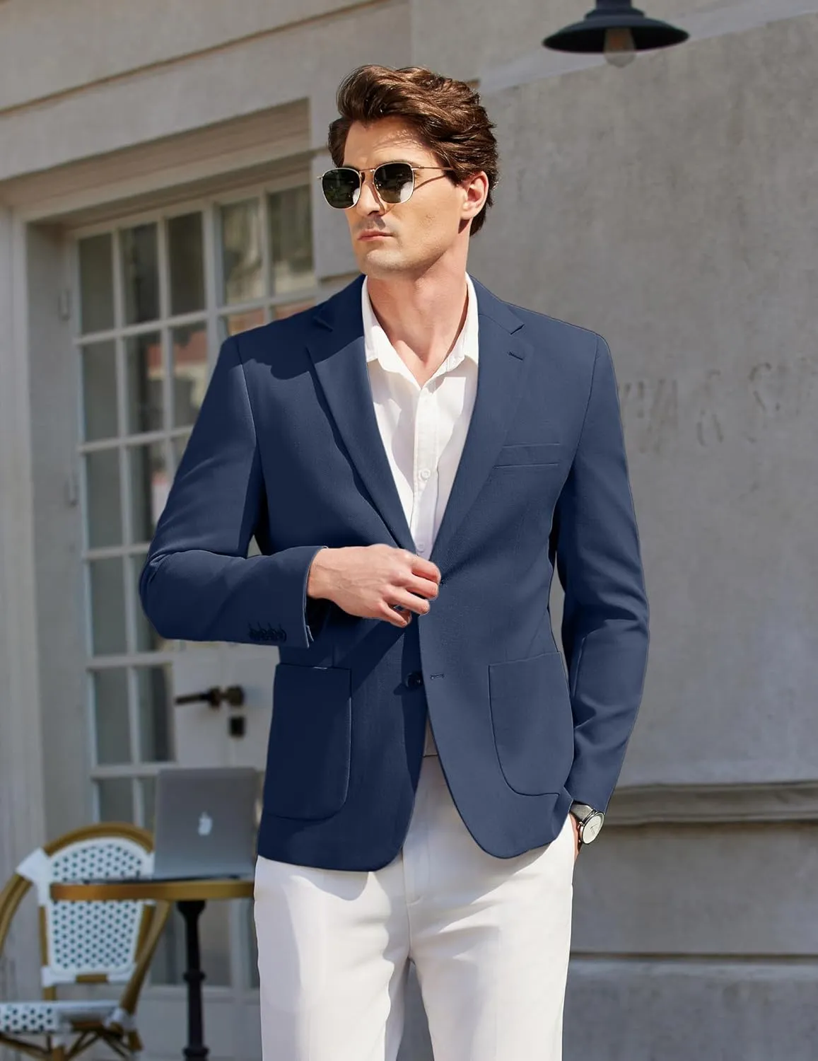 COOFANDY Mens Casual Knit Sport Coat Blazer Two Buttons Lightweight Suit Jackets
