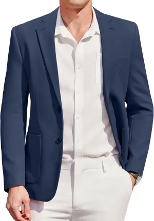 COOFANDY Mens Casual Knit Sport Coat Blazer Two Buttons Lightweight Suit Jackets