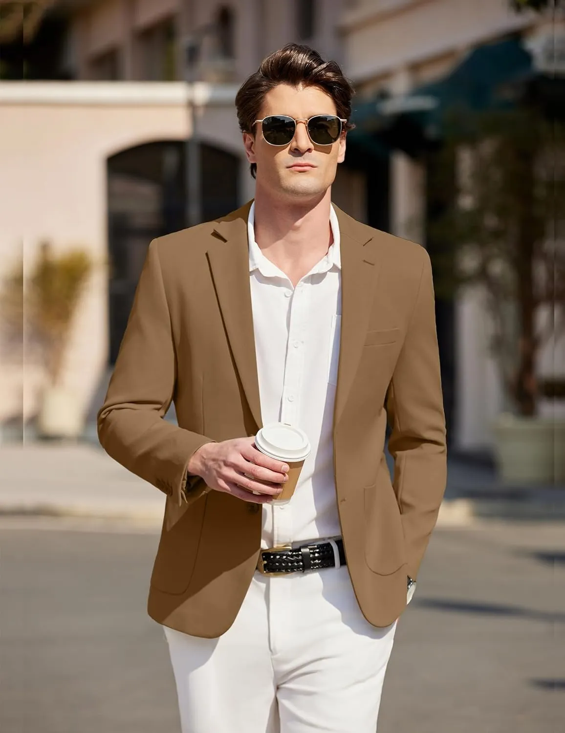 COOFANDY Mens Casual Knit Sport Coat Blazer Two Buttons Lightweight Suit Jackets